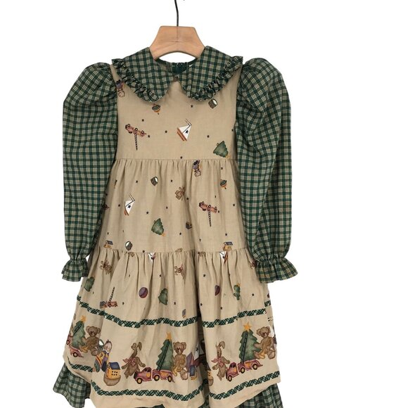 Daisy Kingdom Girls' Vintage Holiday Dress W/ Teddy Bears & Toys Pattern size 4 - Picture 4 of 8